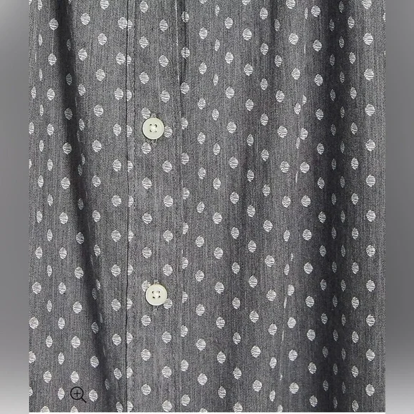 NWT LOFT Petite Small Polka Dot 100% Cotton Long Sleeve Button Down Blouse - Picture 3 of 15